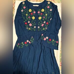 Blue dress with floral details